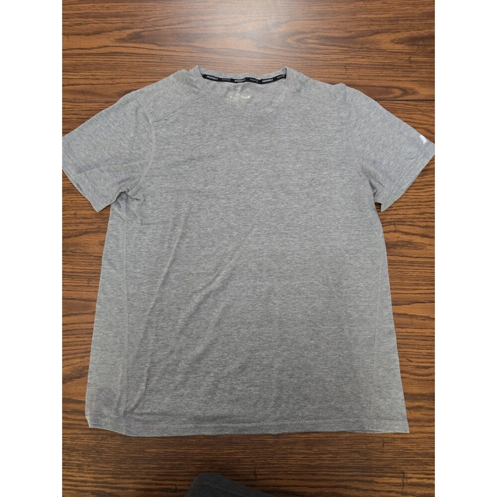 Russell Gray V-neck Dri-power 360 Mens Tshirt Size L